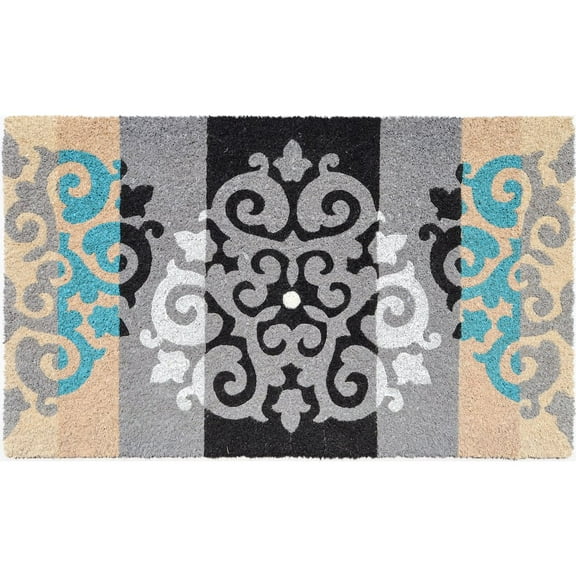 Imports Décor Damask fleur de lis Doormat in Coir/PVC Material