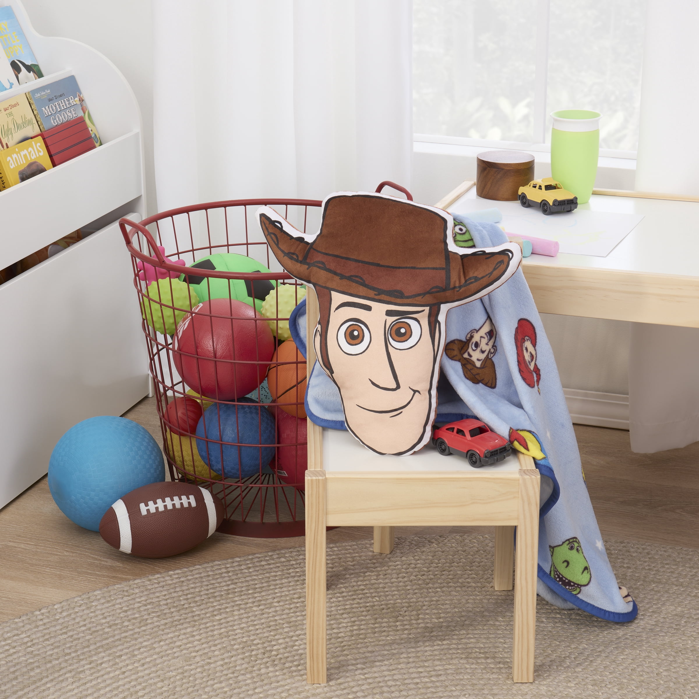 Disney Toy Story Woody Character Shaped Pillow, Brown, Toddler Pillow