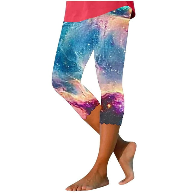 Pantalones de Yoga de Mujer Capris Impreso Casual Elástico, Pantalones de Yoga de Mujer de Cintura Alta para Todo el Uso de Temporada