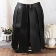 thumbnail image 3 of Medieval PU Leather Tassel Skirt Black Roman Renaissance Warrior Fringe Waist Belt Adjustable Knight Armor Apron Gladiator Kilt, 3 of 9