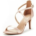 thumbnail image 1 of Dream Pairs Women's Pump Heel Sandals Stilettos Ankle Strap Open Toe Sandals Dolce Champagne Size 5, 1 of 5