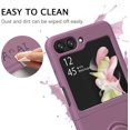 thumbnail image 4 of Samsung Galaxy Z Flip 5 Case, Galaxy Z Flip5 Phone Case Slim Liquid Silicone Kickstand Case with Finger Ring Holder Car Mount Supported Shockproof Galaxy Z Flip 5 Case for Women, Lilac Purple, 4 of 16