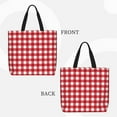 thumbnail image 3 of Naloa Red Checkboard Tote Bag for Women, Foldable Tote Bag With Zipper, Large Shoulder Bag, Top Handle Handbag for Travel, Work, Shopping, 3 of 9