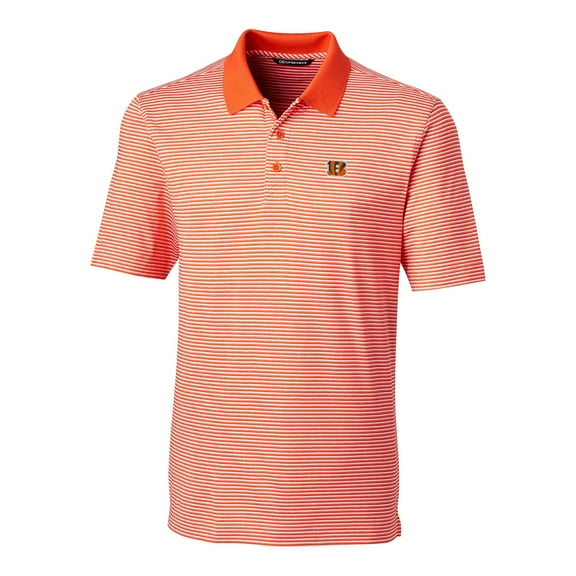 Men's Cutter & Buck Orange Cincinnati Bengals Big & Tall Forge Tonal Stripe Polo