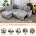 thumbnail image 2 of Newboti Furniture Sleeper Sectional Sofa, L-Shape Corner Couch Sofa-Bed with Storage Ottoman & Hidden Arm Storage & USB Charge for Living Room Apartment, Gray 60776, 2 of 16