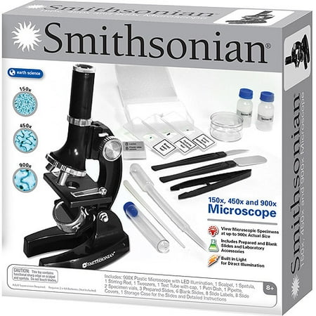 Smithsonian 150x, 450x, and 900x Microscope Kit