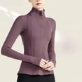 thumbnail image 1 of Chaqueta de yoga deportiva con cuello alto y cremallera para entrenamiento de fitness, manga larga, ajustada, primavera y otoño, 1 of 5