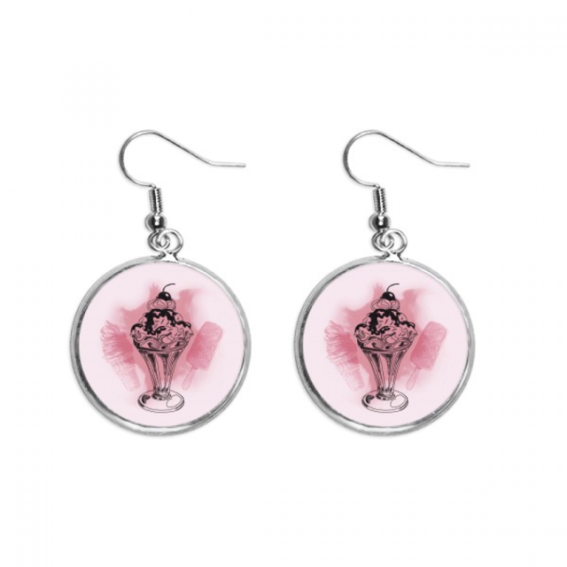 Cherry Chocolate Ice Cream Helado Pendientes pendientes de plata colgantes joyas señora Unbranded M