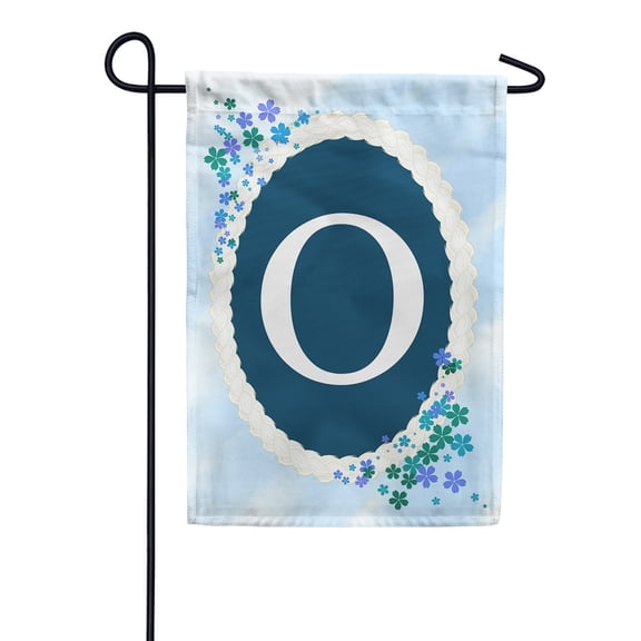 America Forever Spring Monogram Garden Flag Letter O 12.5 x 18 inches Double Sided Vertical Outdoor, Yard, Lawn, Beautiful Flowers, Floral Design, Summer Farmhouse Garden Flag