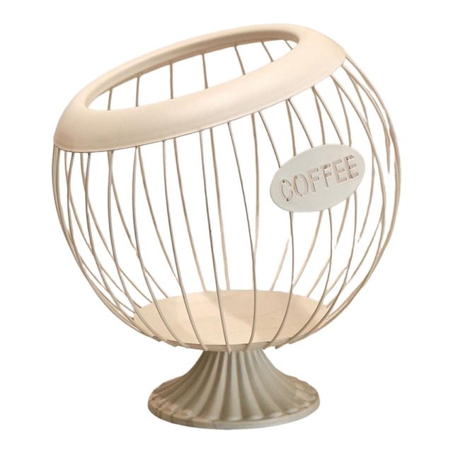 DimyFew Coffee Pod Holder Iron Modern Sturdy Storage Basket Espresso Capsule Organizer Container Durability Material Suitable for Kitchen Hotel Home Beige