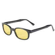 Original X-KDs Biker Shades Sunglasses Black Frames w/ Yellow Lenses