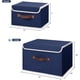 thumbnail image 5 of 2 contenedores de almacenamiento con tapa, asas de cuero sintético, cajas de almacenamiento, tablero de plástico PP, decorativos, plegables, con tapa, de tela de lino y algodón, cubos para el hogar,, 5 of 8