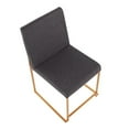 thumbnail image 3 of LumiSource Gold Steel, Charcoal Fabric High Back Fuji Dining Chair - Set of 2, 3 of 8
