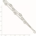 thumbnail image 3 of Sterling Silver Polished Bead Snake Chain Bracelet (7.5 X 6) Made In India qg3344-7.5, 3 of 5