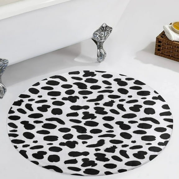 Dalmatian Pattern Round Carpet Circle Rug Outdoor Patio Area Rug Washable Large Area Rugs Hallway Room Decor Fitness Mats