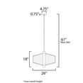 thumbnail image 4 of ET2 Lighting - Telstar - 26 Inch 4 LED Wide Pendant-Natural Aged Brass Finish, 4 of 5