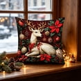 thumbnail image 2 of Sahpxhe Christmas Pillow Covers,17.7x17.7in Printed Cushion Throw Pillow Case with Santa Reindeer Pine Tree Design for Sofa Bedroom Winter Holiday Decor Multicolor-B, 2 of 6
