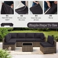 thumbnail image 6 of Snubbull 14 Piece 25.6" x 25.6" Patio Cushion Covers Replacement, Outdoor Patio Wicker Sofa Washable Cushion Slipcovers with Zipper, Grey, 6 of 8