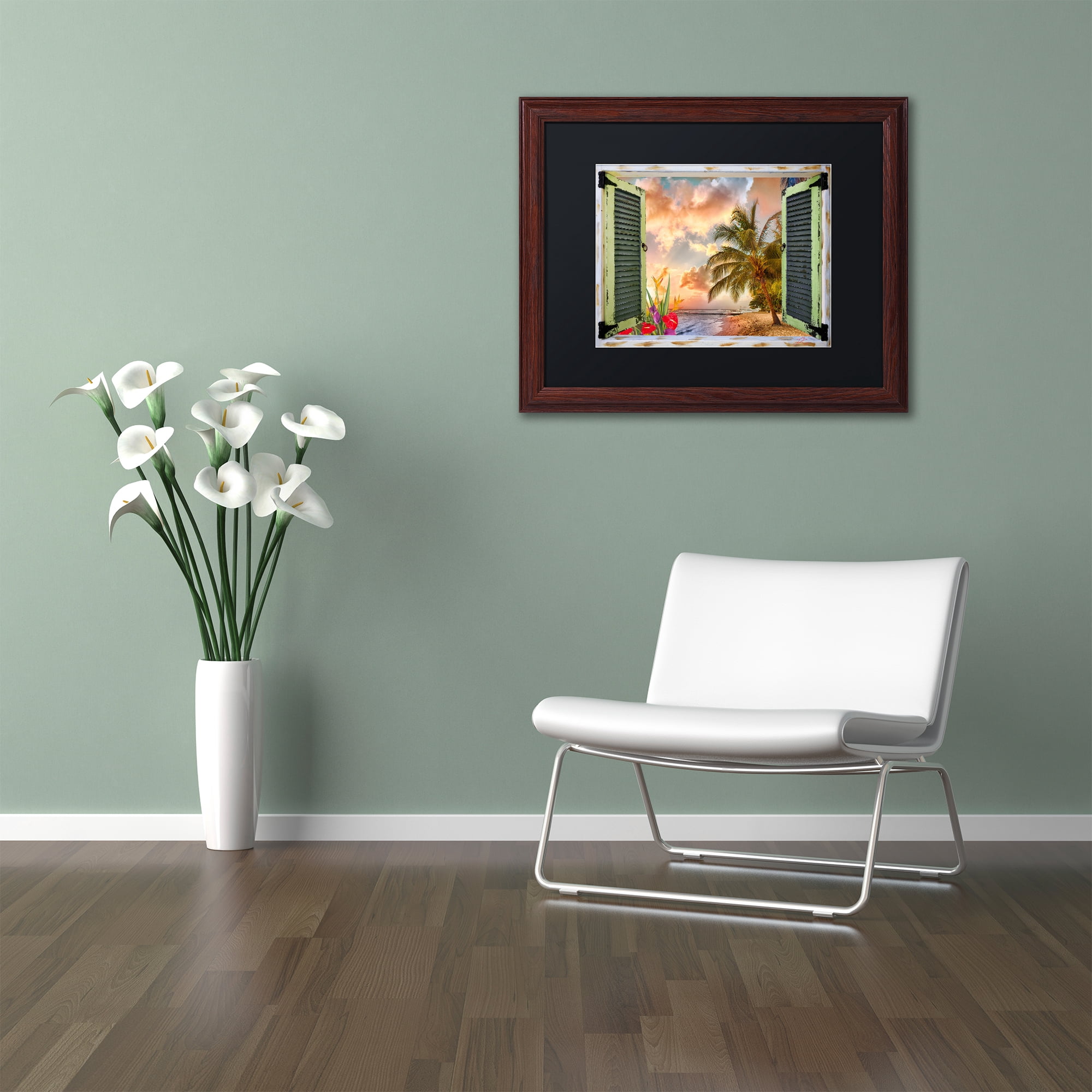 Leo Kelly 'Window to Paradise IV' Matted Framed Art