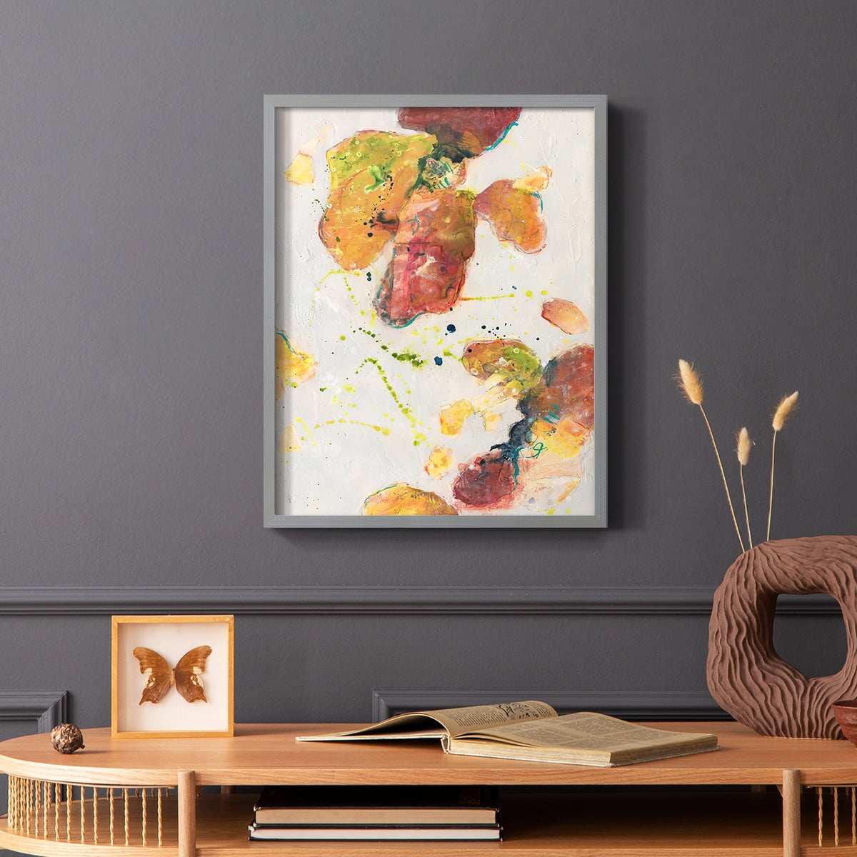 Attracting Love II Framed Print in Gray Solid Wood Framed Print No Nail Hanging