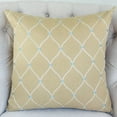 thumbnail image 2 of Plutus Abby  Taupe White and Blue Handmade Luxury Pillow 24"L x24"W, 2 of 3