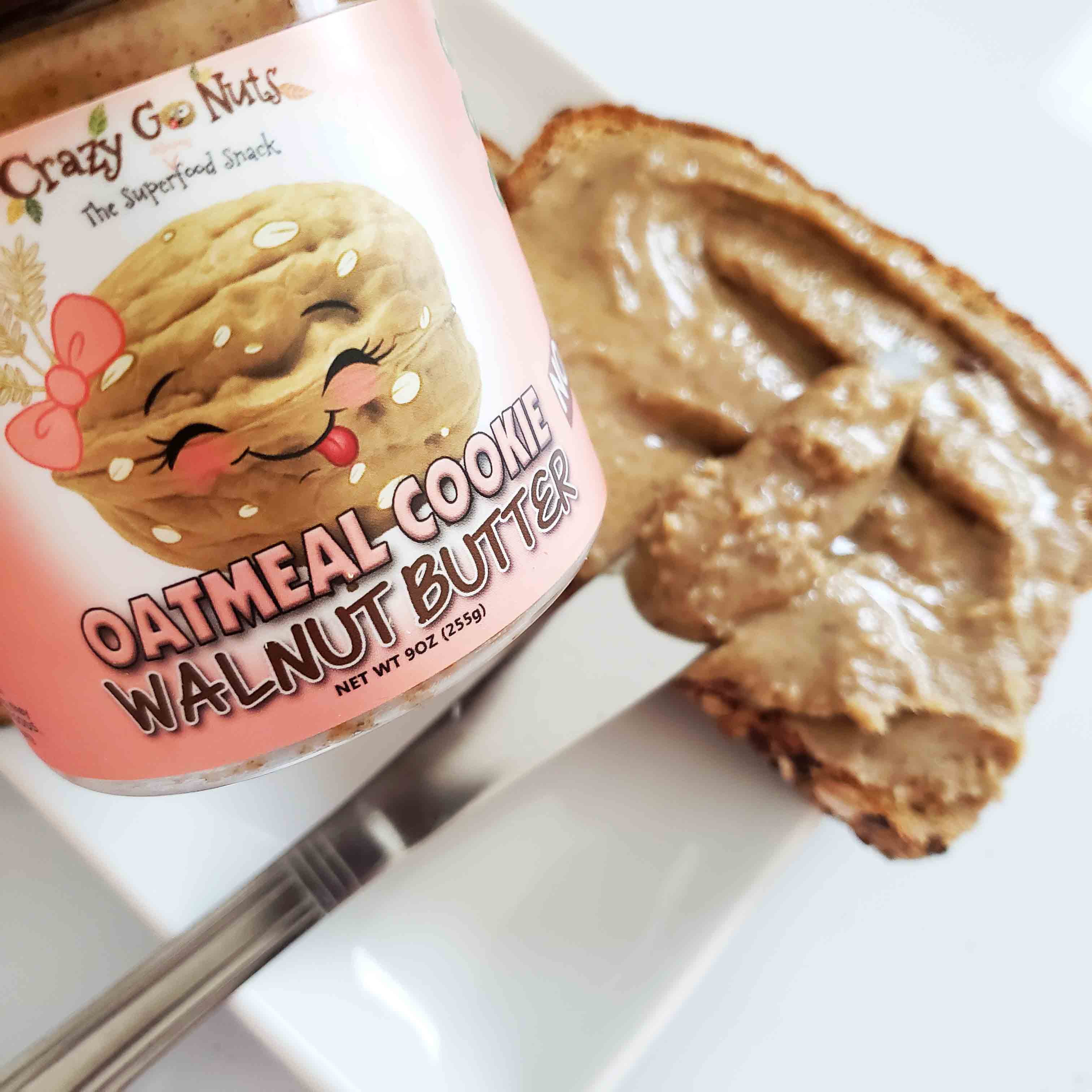 (2-Pack) Crazy Go Nuts Oatmeal Cookie Walnut Butter, 9 oz