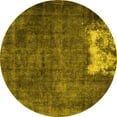 thumbnail image 1 of Ahgly Company Machine Washable Indoor Round Persian Yellow Traditional Area Rugs, 3' Round, 1 of 4