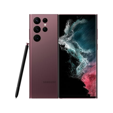 SAMSUNG Galaxy S22 Ultra Cell Phone, Factory Unlocked Android Smartphone, 128GB, 8K Camera & Video, Brightest Display Screen, S Pen, Long Battery Life, Fast 4nm Processor, US Version, 2022, Burgundy