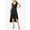 Black, variant on Adrianna Papell Bertha Neck Cap Sleeve Fit Flare Solid High Low Hem Crepe Dress-BLACK / 6