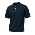 thumbnail image 5 of Dresfit Henley Shirts for Man Knitted Short Sleeve Waffle Shirt Summer 2026 Big and Tall Workout Tees Oversized Basic Lightweight T Shirts Navy M, 5 of 8