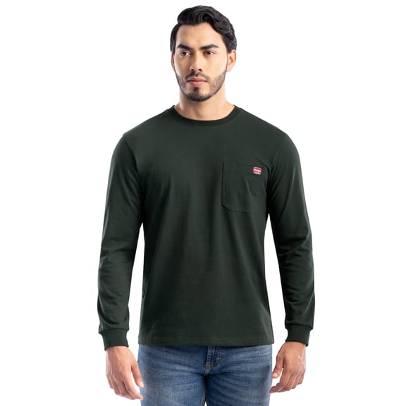 Wrangler Workwear Men's Long Sleeve Heavyweight Pocket T-Shirt, Size S-3XL (Men's and Big Men's)