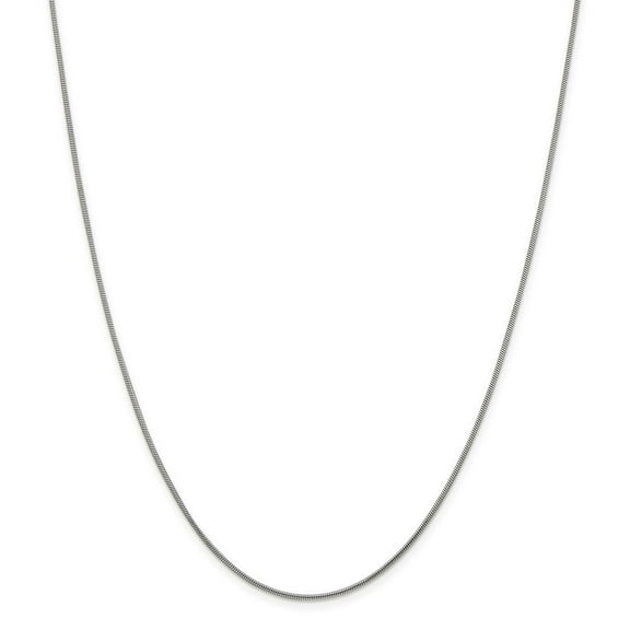 Sterling Silver 1.2mm Round Snake Chain Necklace - 5.6 Grams - 20 Inch - Lobster Claw