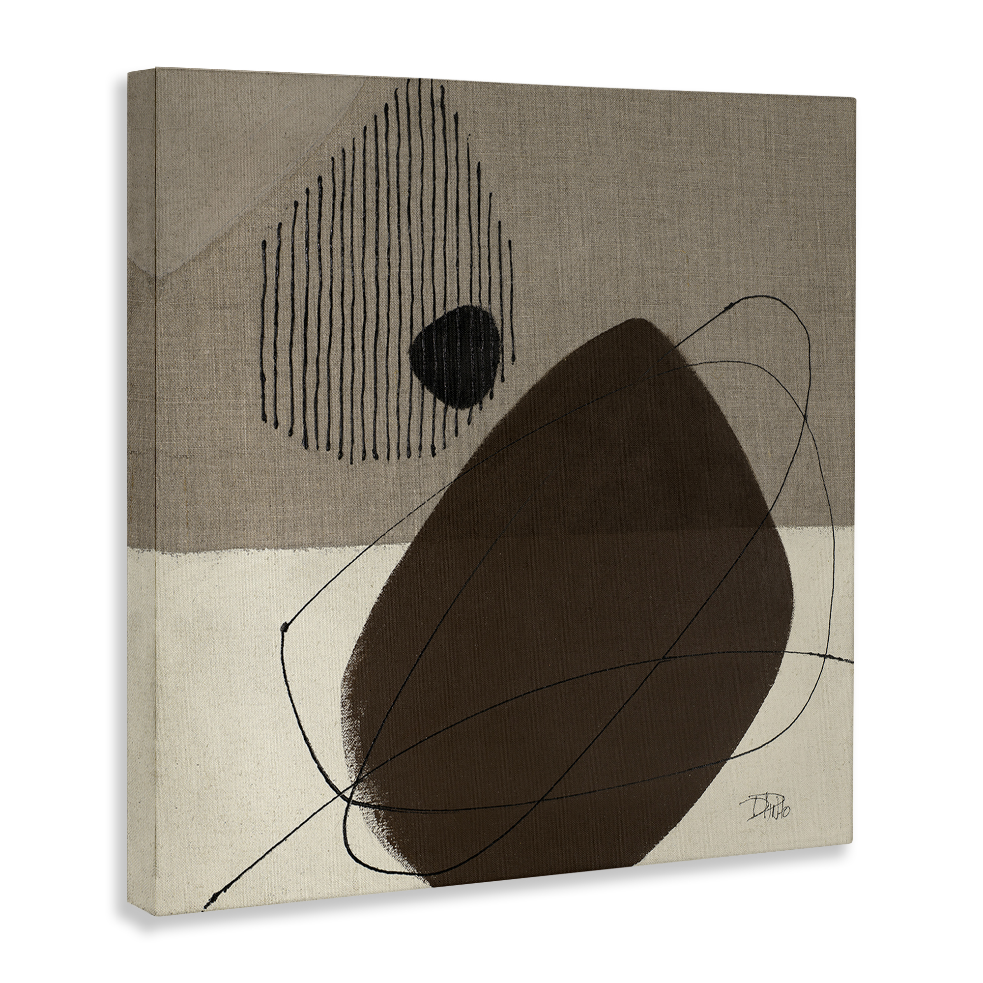Stupell Industries Hidden Lines Abstraction Abstract Painting Gallery Wrapped Canvas Art Print Wall Art, 17 x 17