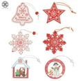 thumbnail image 3 of Luxtrada 12 Pcs Wooden Christmas Tree Ornaments Finished Set Holiday Wood Tags Painted Wooden Hanging Crafts for Christmas Tree&Home Decorations, 3 of 8