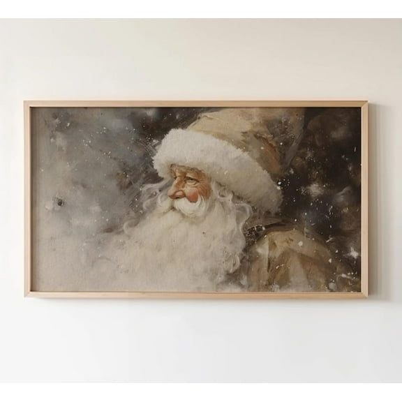 Vintage Santa Christmas Canvas Poster Holiday Santa Claus Print Wall Art Painting For Master Bedroom Christmas Above Bed Decor Unframed