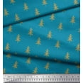 thumbnail image 2 of Soimoi Blue Modal Satin Fabric Christmas Tree Print Fabric by the Yard 42 Inch Wide, 2 of 3