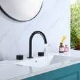 thumbnail image 2 of Three Holes Widespread Bathroom Sink Faucet, Matte Black Two Knob Handles Deck Mounted Basin Faucet, 2 of 5
