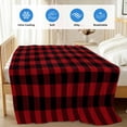 thumbnail image 4 of Rustic Checkered Cooling Blanket, Lightweight Breathable Summer Throw Blanket with Double Sided Cold Effect, Black Red Buffalo Plaid Picnic Beach Blankets Bed Sheet for Hot Sleepers 30"x40", 4 of 8