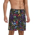 thumbnail image 2 of Wukai Flowers And Birds Men’s Short Pajama Pants With Pockets Soft Sleep Pj Shorts for Men-X-Large, 2 of 6