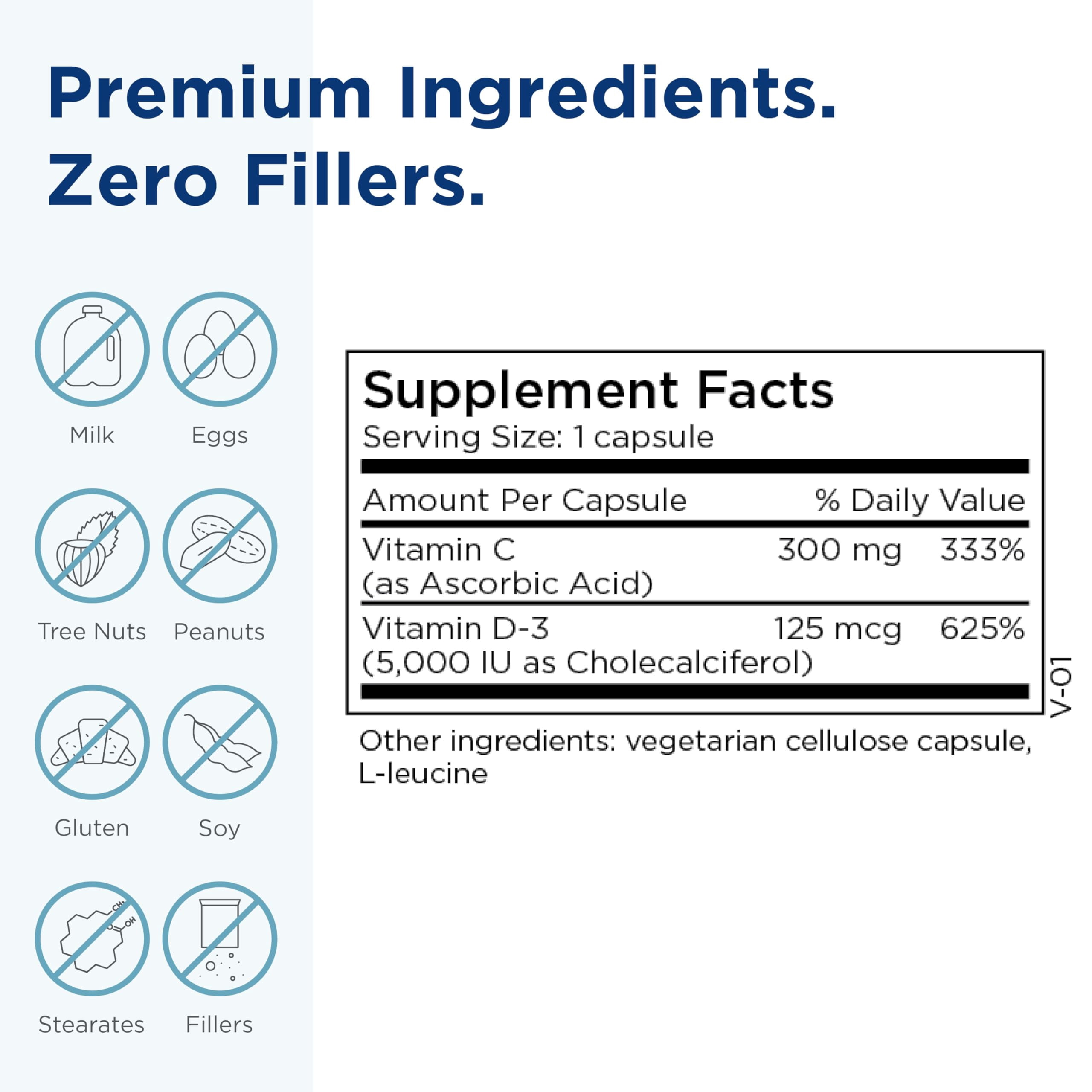 MethylPro Vitamin D3 5,000 IU - Delivers 125 mcg Vitamin D3 - Supports Bone Strength, Immune Balance & Mood Wellness - 90 Servings - 90 Capsules