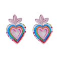 thumbnail image 1 of Hollow Candy Color Arco Iris Acrílico Pendientes Europea y Labios Pendientes de fresa Pendientes, 1 of 2