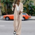 thumbnail image 3 of Pantalones Trajes de traje de dos piezas para mujer Conjuntos de traje casual de negocios de color sólido Primavera Otoño Ygjytge Beige T XL para Mujer, 3 of 6