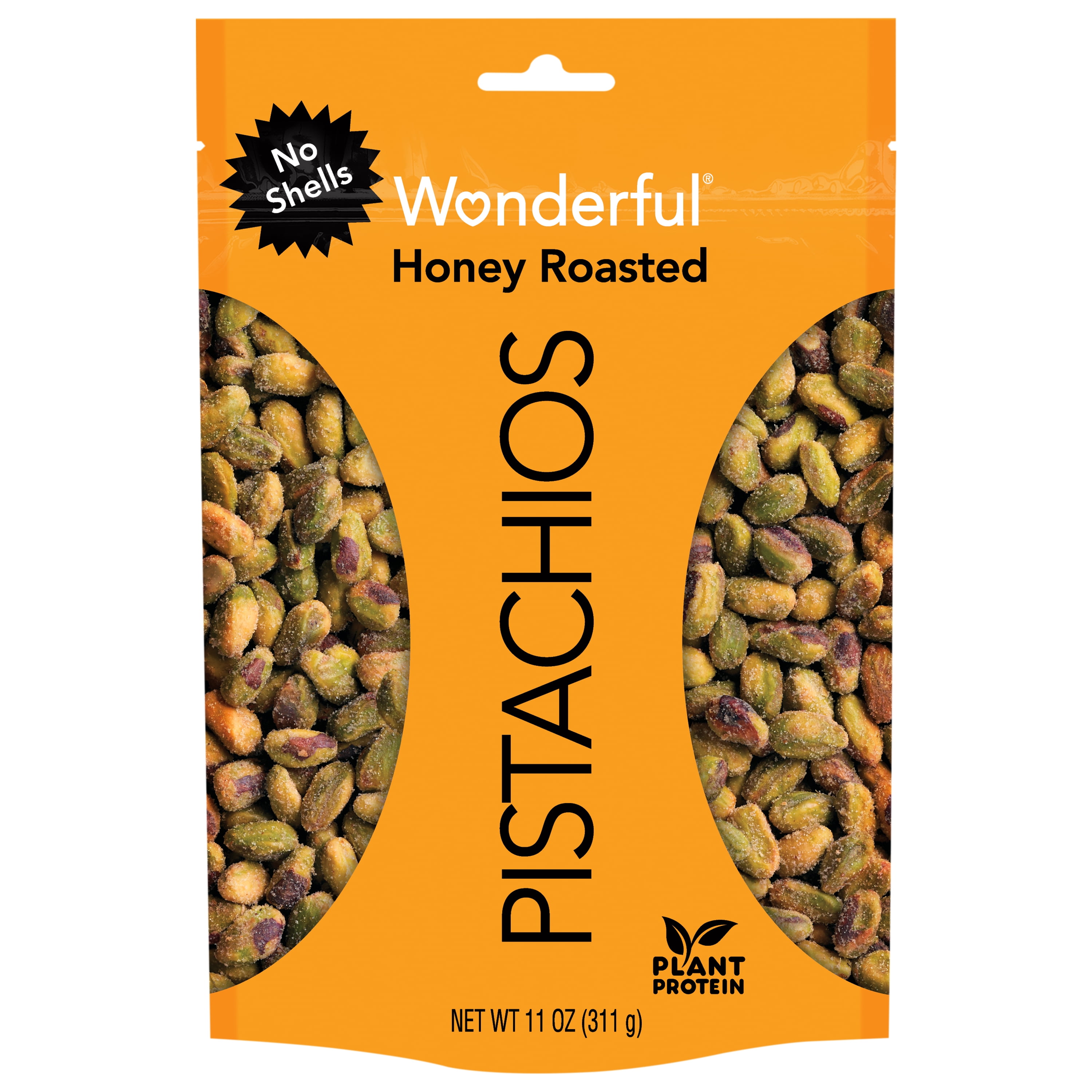 Wonderful Pistachios, No Shells, Honey Roasted, 11 Ounce Resealable Pouch