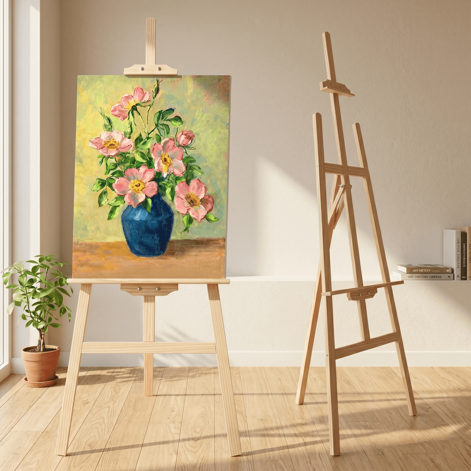 LAVFOX Easel Stand for Painting, Adjustable Wooden Folding Art Easel for Canvas Up to 42 Inch