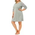 thumbnail image 4 of GRACE & GRANDEUR Women's Plus Size Fall Comfort Pajamas Floral Sleeve Sleepdrees, 4 of 7