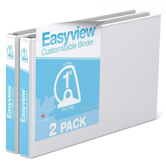 Davis Group Easyview Premium, Angle D Ring, Customizable, 11 x 17 Inch, Spreadsheet View Binder, 2 Pack, 1"