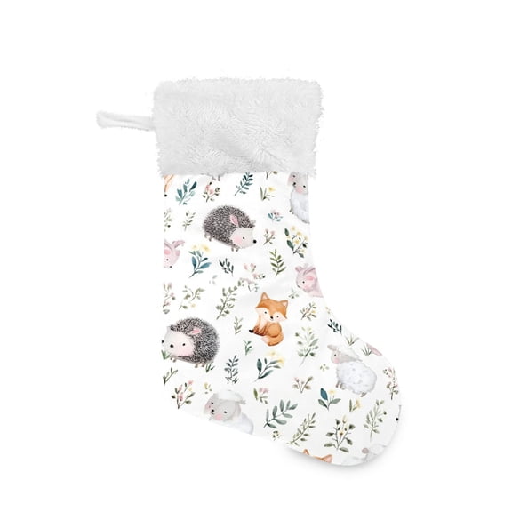 Christmas Stocking with Hanging Loop for Family Holiday Ornament Cute Animals Pattern