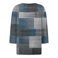 thumbnail image 5 of Blouses pour Femmes, Blouse Mode Imprimée Manches Courtes 3/4 Col Rond Hauts Décontractés, 5 of 5