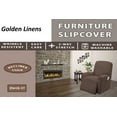 thumbnail image 2 of Golden Linens One piece Stretch Recliner Chair Furniture Slipcovers with Remote Pocket Fit most Recliner Chairs (Taupe), 2 of 5