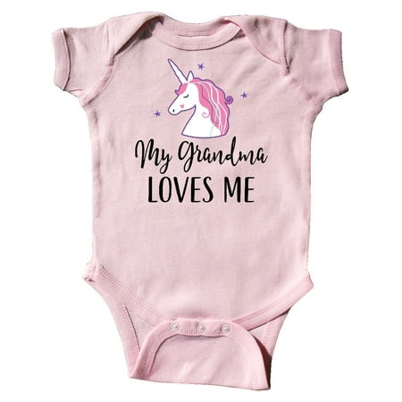 

Inktastic Grandma Loves Me Unicorn Girls Gift Baby Girl Bodysuit